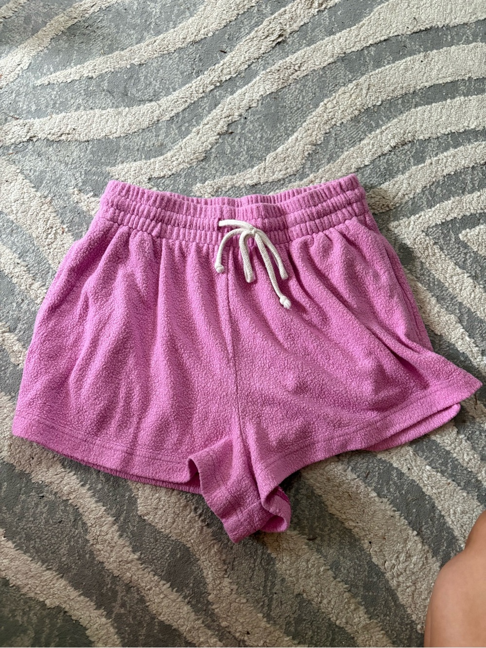 Urban Outfitters out from under Pink Terry Drawstring High-Waist Shorts